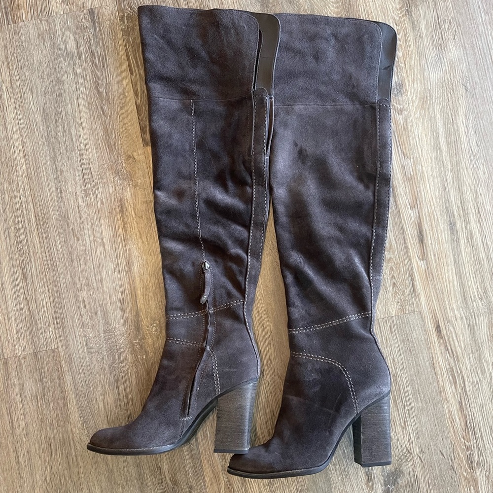 Dolce Vita “Cash” anthracite suede OTK boots